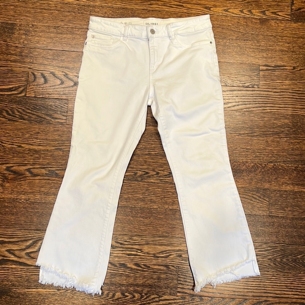 DL 1961 White crop denim